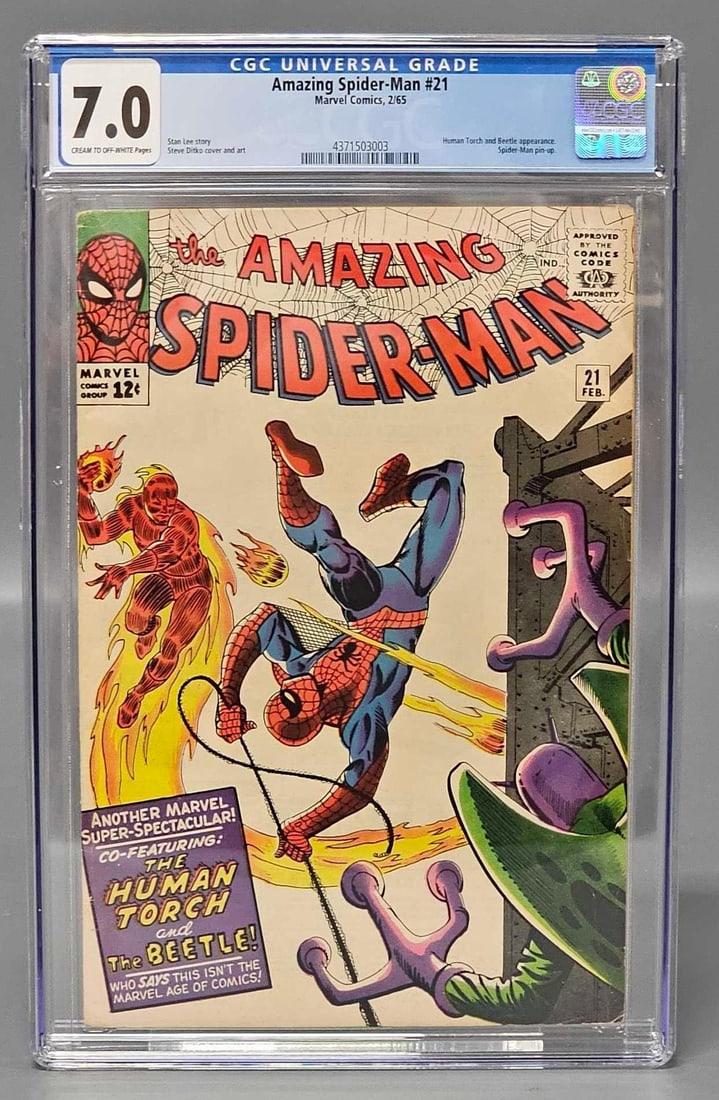 Amazing Spiderman 21 CGC 7.0: Amazing Spiderman 21 CGC 7.0 In a near mint case with mylar as it has just recently been graded.