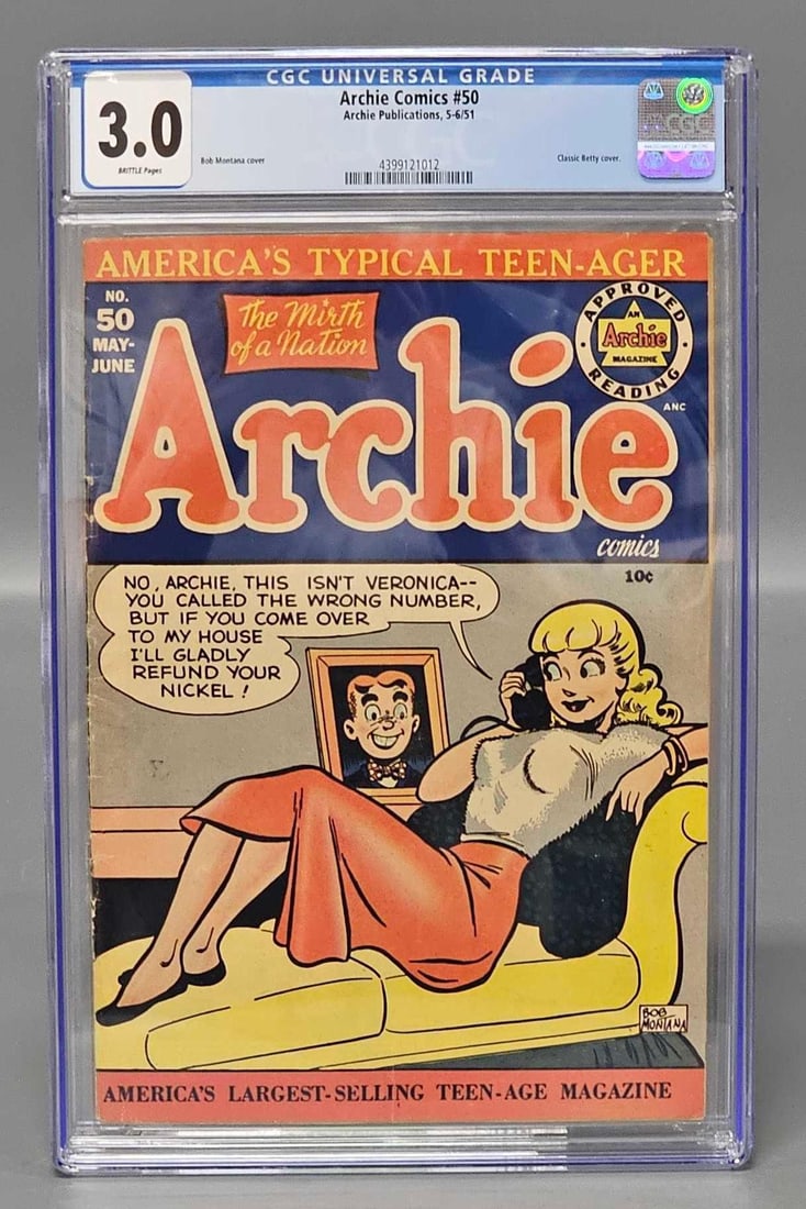 Archie Comics 50 CGC 3.0 Classic Betty Cover (1 of 6)