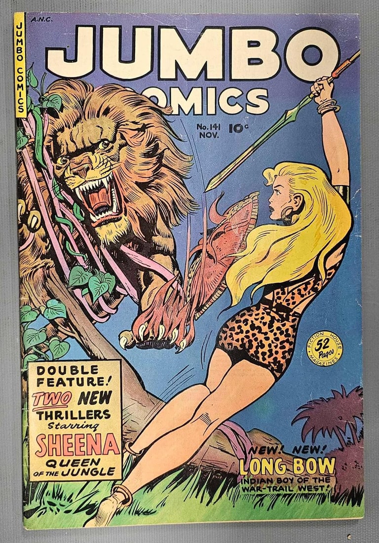 Jumbo Comics 141: Jumbo Comics 141 higher grade with light spine wear as seen in the photos.