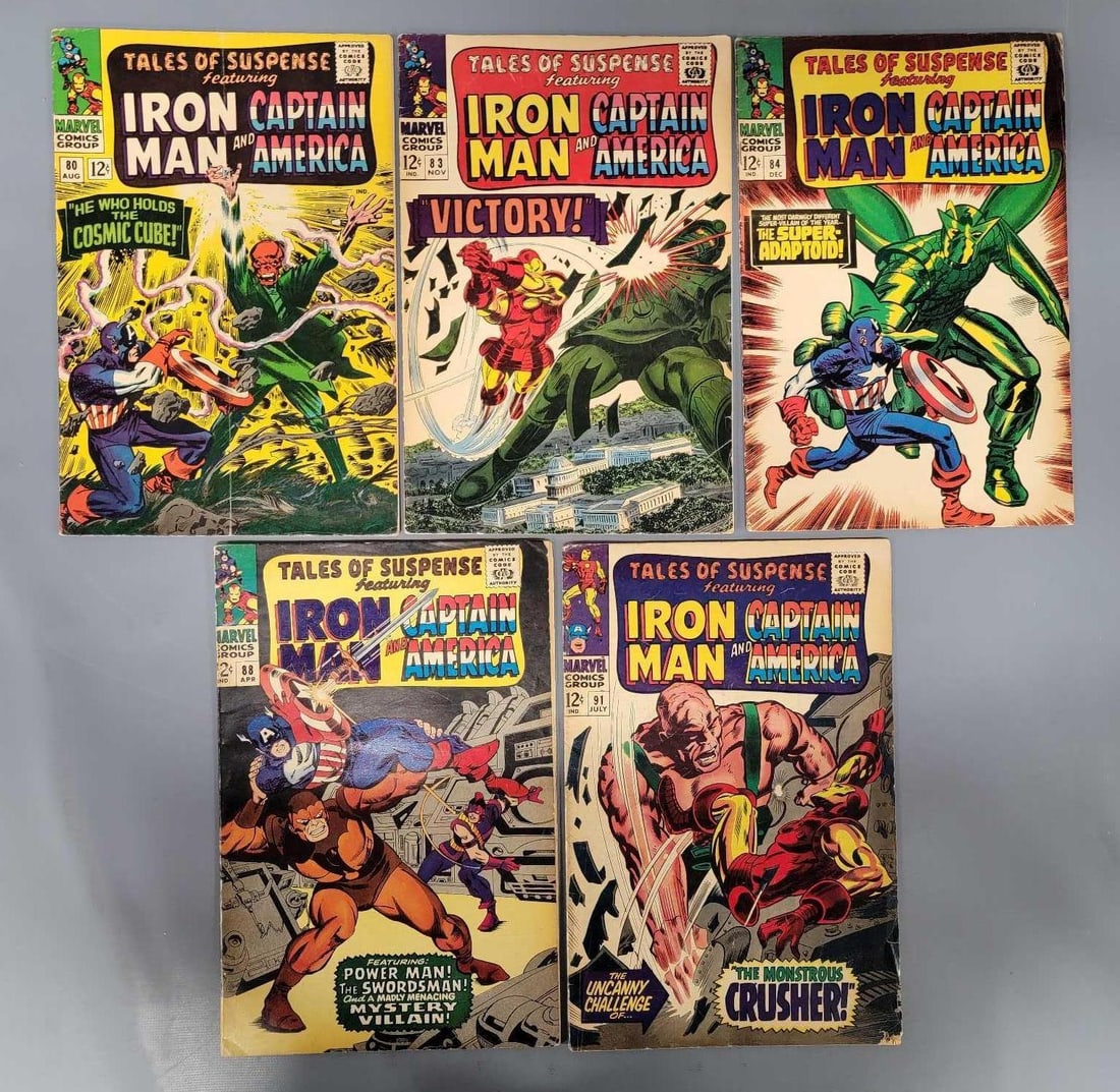 Five Tales of Suspense 1st Crusher: Five Tales of Suspense 80 84 88 VG plus 83 VG 1st Tumbler 91 G/VG 1st Crusher as seen in the photos.