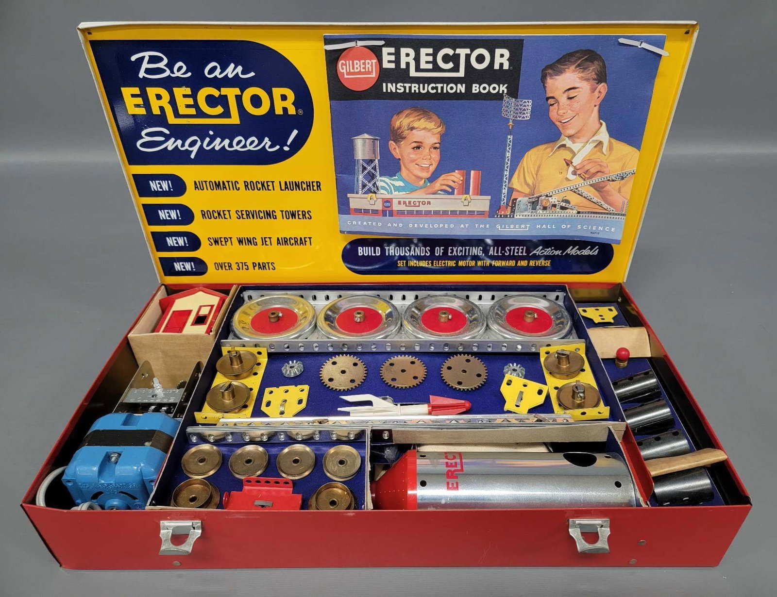 Phenomenal unused Gilbert Erector American Science Series set in original box: Phenomenal unused Gilbert Erector American Science Series set in original box . Set is untouched with NO PIECES removed or played with. The top tray can be lifted off without disturbing anything and i