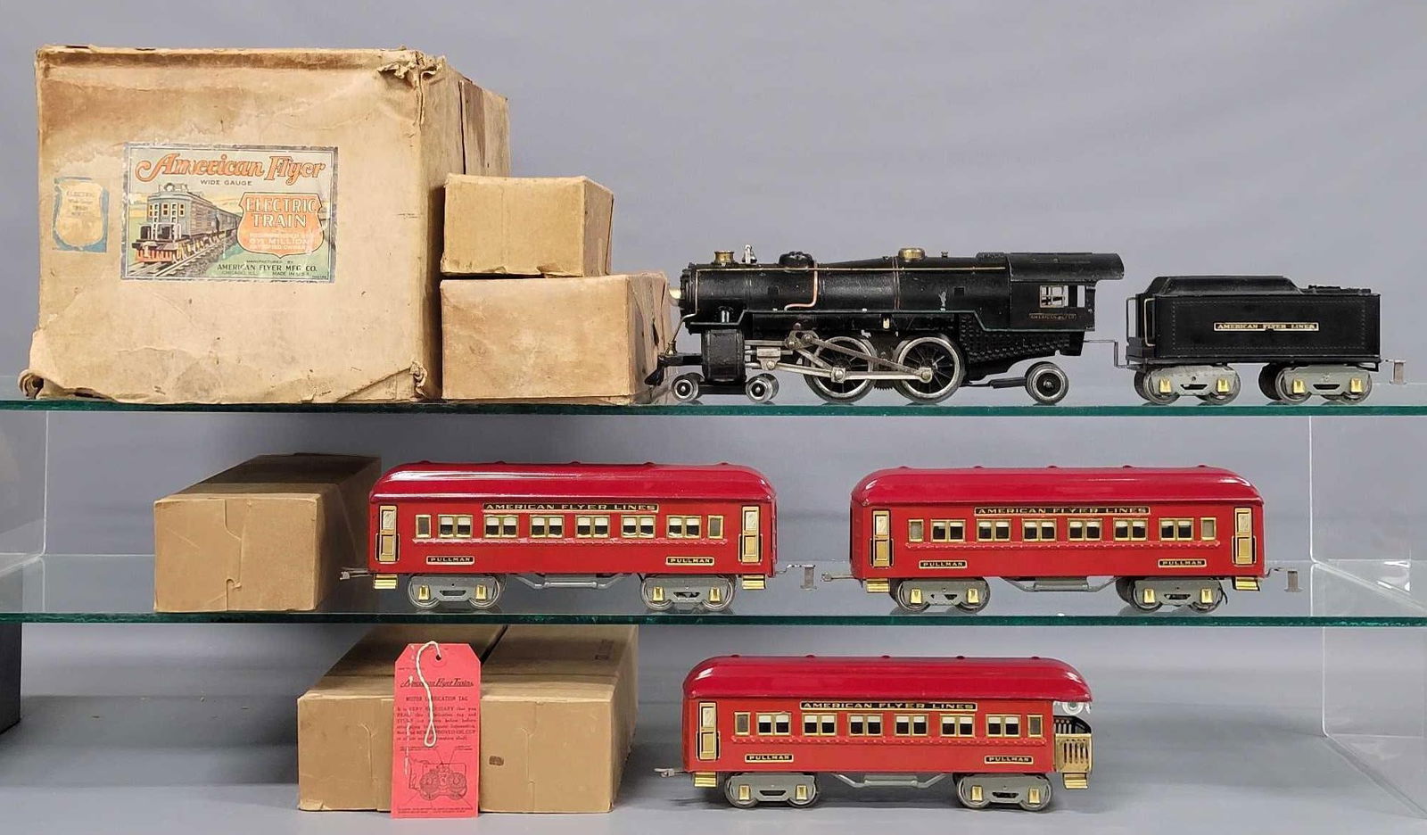 Boxed American Flyer wide gauge 1479-RC Trojan steam passenger set (1 of 15)