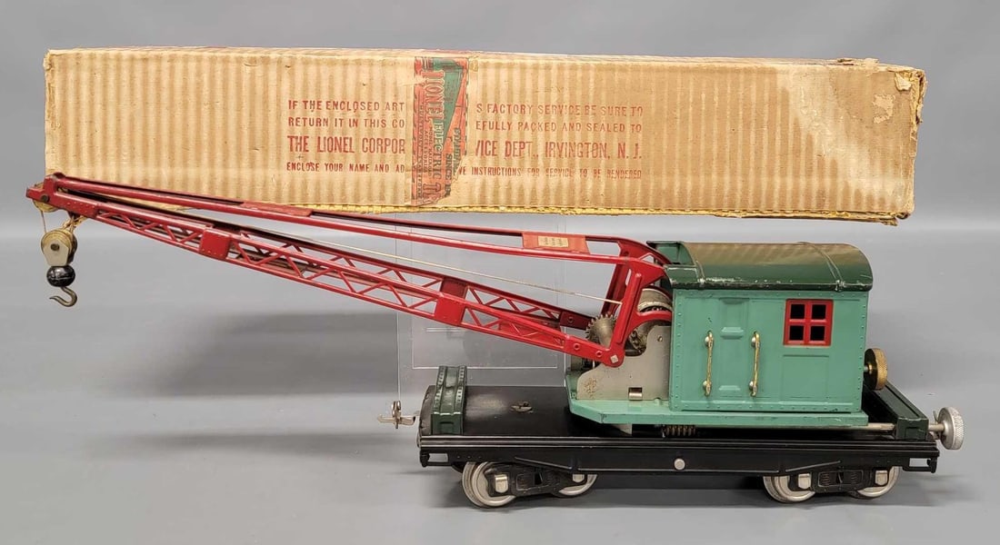 Lionel prewar standard gauge peacock 219 derrick crane in original box (1 of 13)