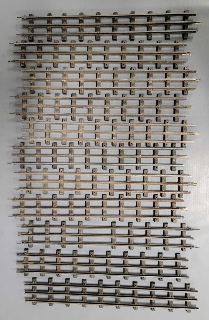Eleven Lionel T-Rail straight track sections with hardware for ten sections (1 of 6)