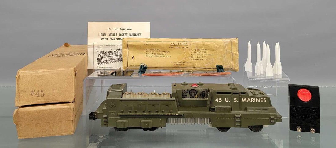 Unrun Postwar Lionel 45 US Marines Mobile Rocket Launcher in original box (1 of 15)