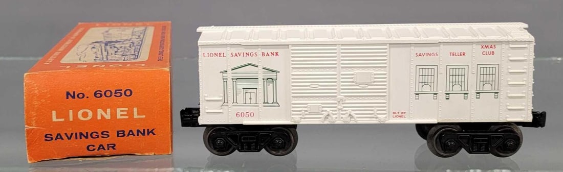 Unrun Lionel postwar O 6050 Savings Bank box car in original box (1 of 7)