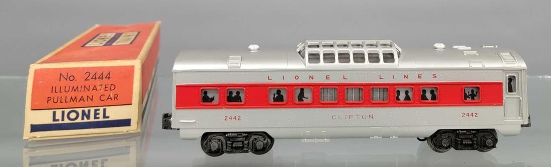 Unrun Lionel postwar 2442 Clifton illuminated vista dome car in original 2444 box (1 of 7)