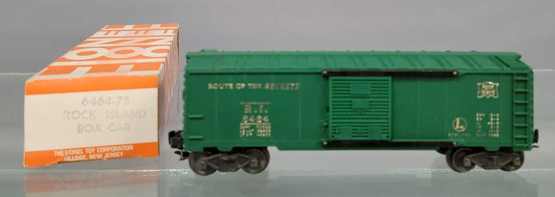 Lionel postwar 6464-75 type IV Rock Island box car in original box (1 of 7)