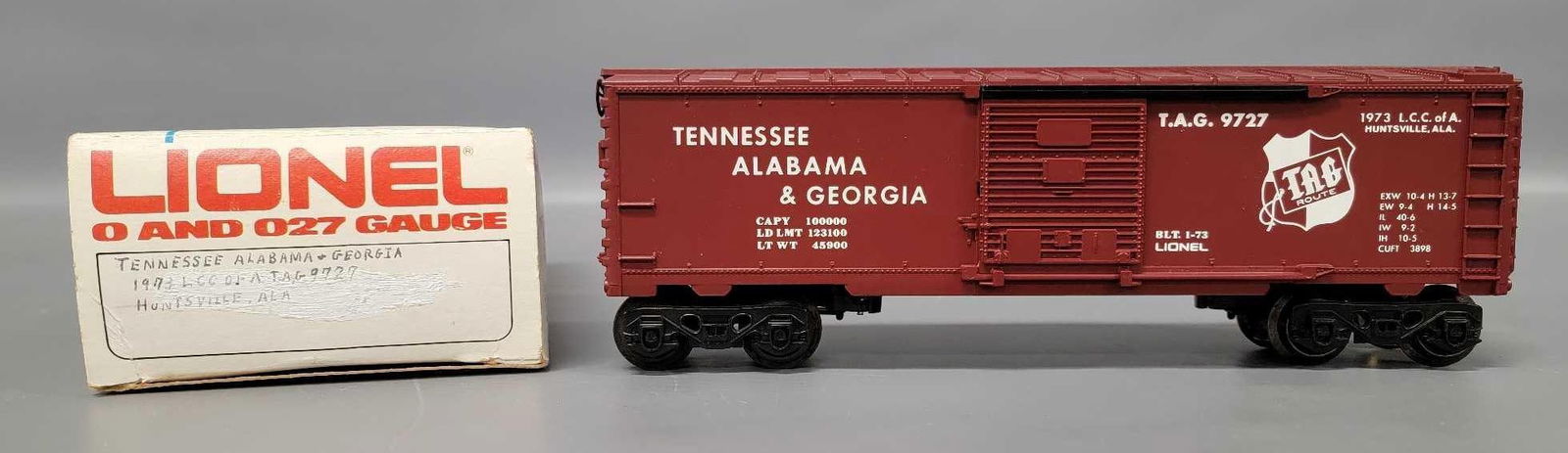 Unrun Lionel O gauge 3rd annual LCCA convention Tennessee, Alabama and Georgia 9727 box car (1 of 4)