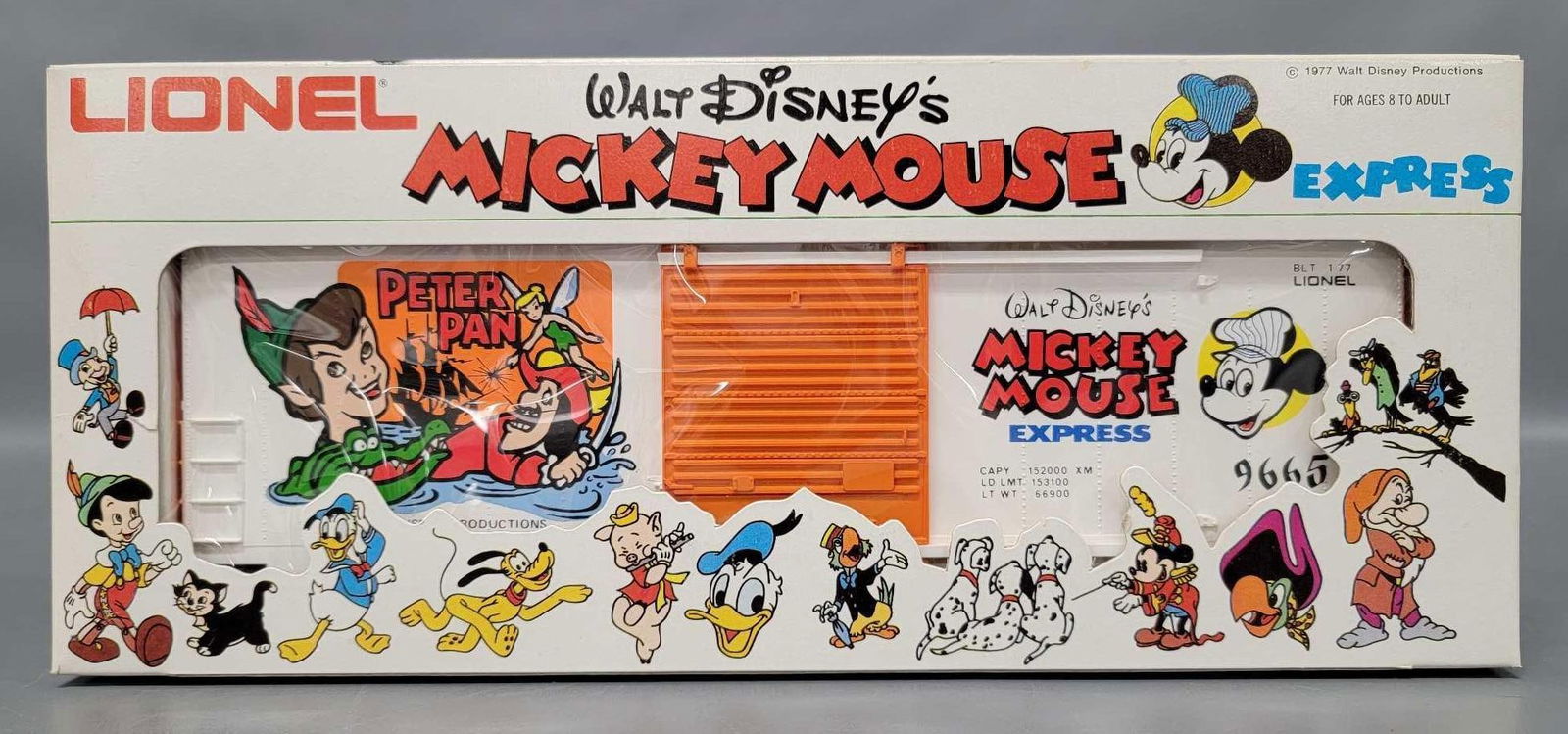 Mint Lionel Mickey Mouse Express Peter Pan box car in original box 9665 (1 of 4)