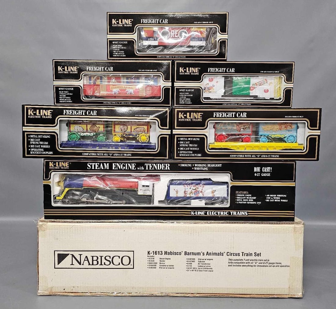 Mint boxed K-Line O gauge K-1613 NabiscoBarnum's Animals circus train set (1 of 8)