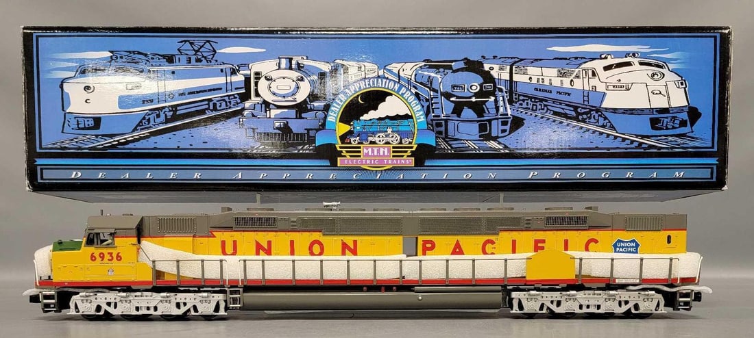 MTH Premier Dealer Appreciation 20-2980-1 Union Pacific DDA40X diesel locomotive in original box: MTH Premier Dealer Appreciation 20-2980-1 Union Pacific DDA40X diesel locomotive in original box, unit shows andlight run time is C9 in an excellent original box.