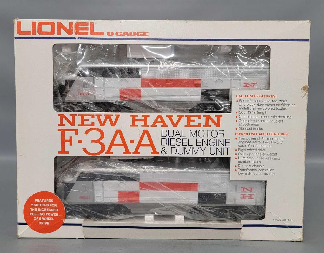 Lionel MPC era O gauge 8851 New Haven F3 AA diesel locomotive set in original box (1 of 9)