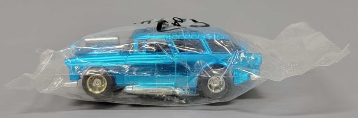 Factory sealed Tyco chrome blue 55 Nomad slot car
