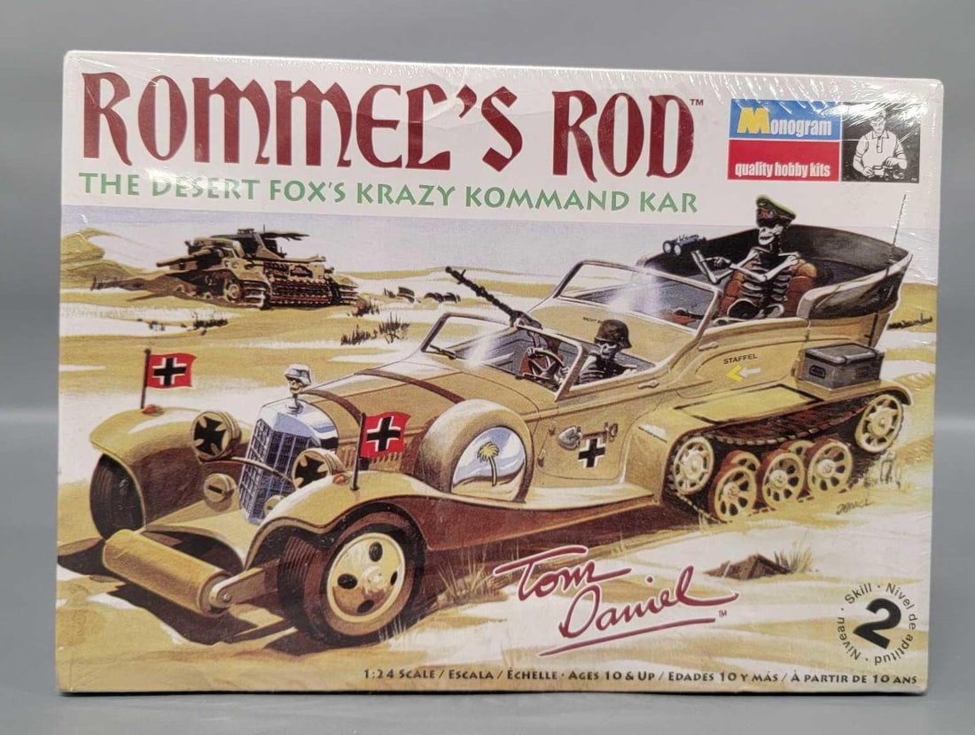 Factory sealed Monogram Rommel's Rod The Desert Fox's Krazy Kommand Kar 1:24 Scale Model Kit (1 of 6)