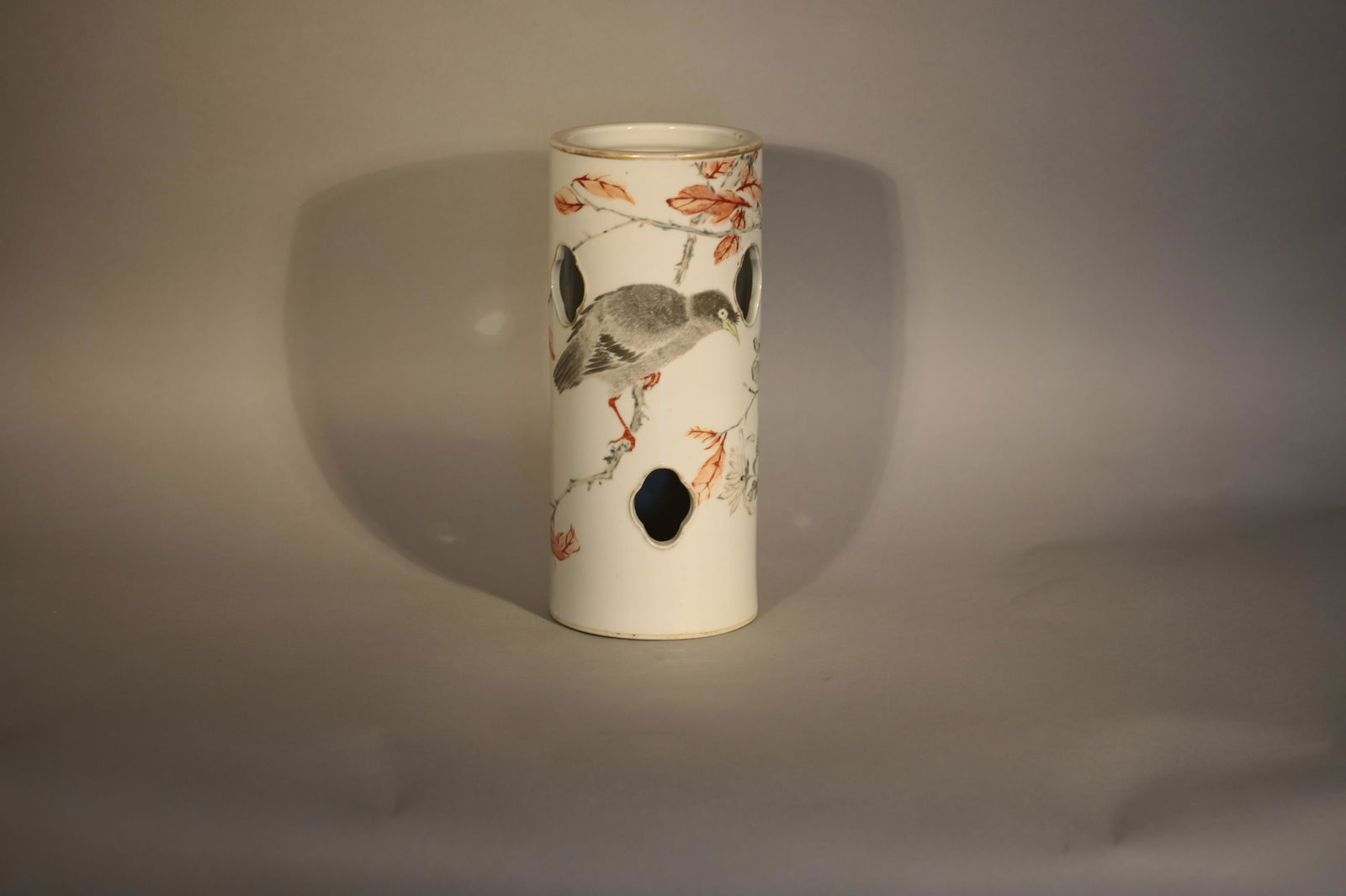 Qing Guang Xu shallow drop Flower and Bird Hat Tube (1 of 4)
