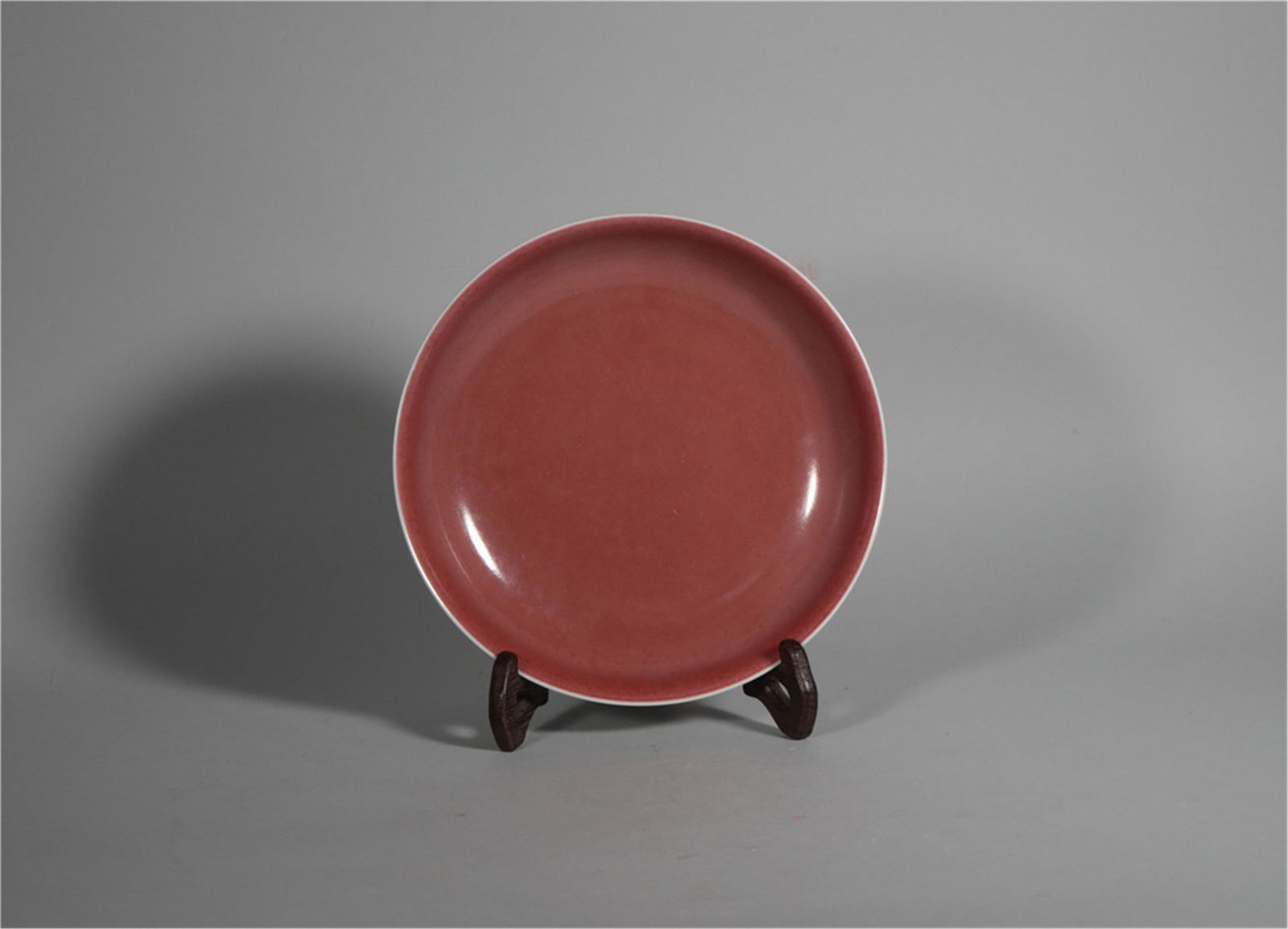 A Copper Red Plate of Qing Dynasty (1 of 6)