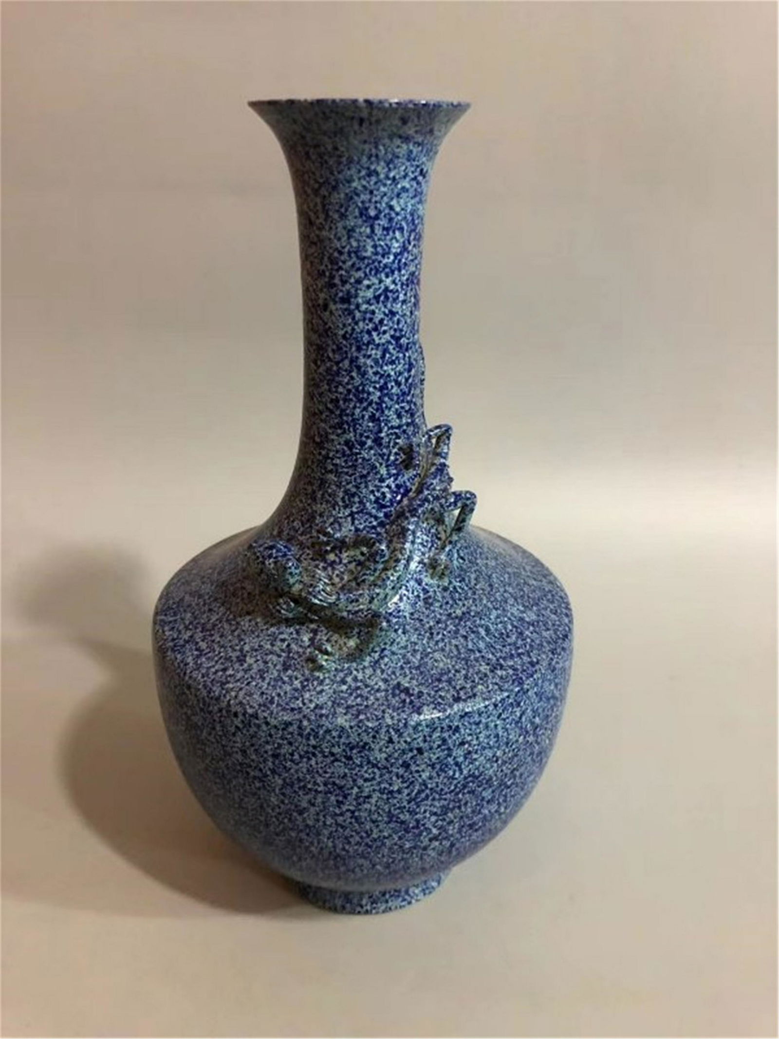 A Blue Splashed Chilong Vase Qing Dynasty (1 of 5)