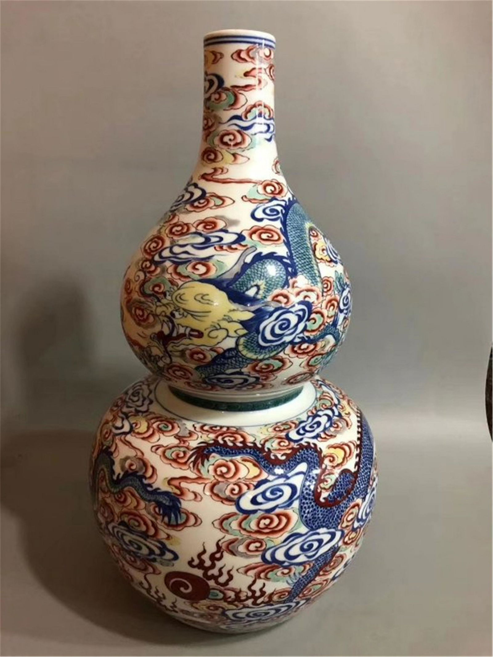 An Underglaze Blue and Copper Red Gourd Shaped Vase (1 of 8)