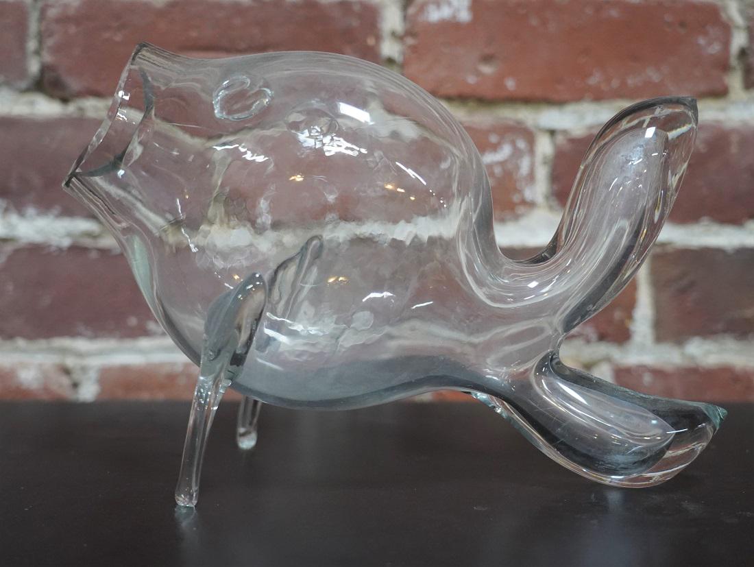 Large Mid-Century Blenko Glass Fish Vase (1 of 7)