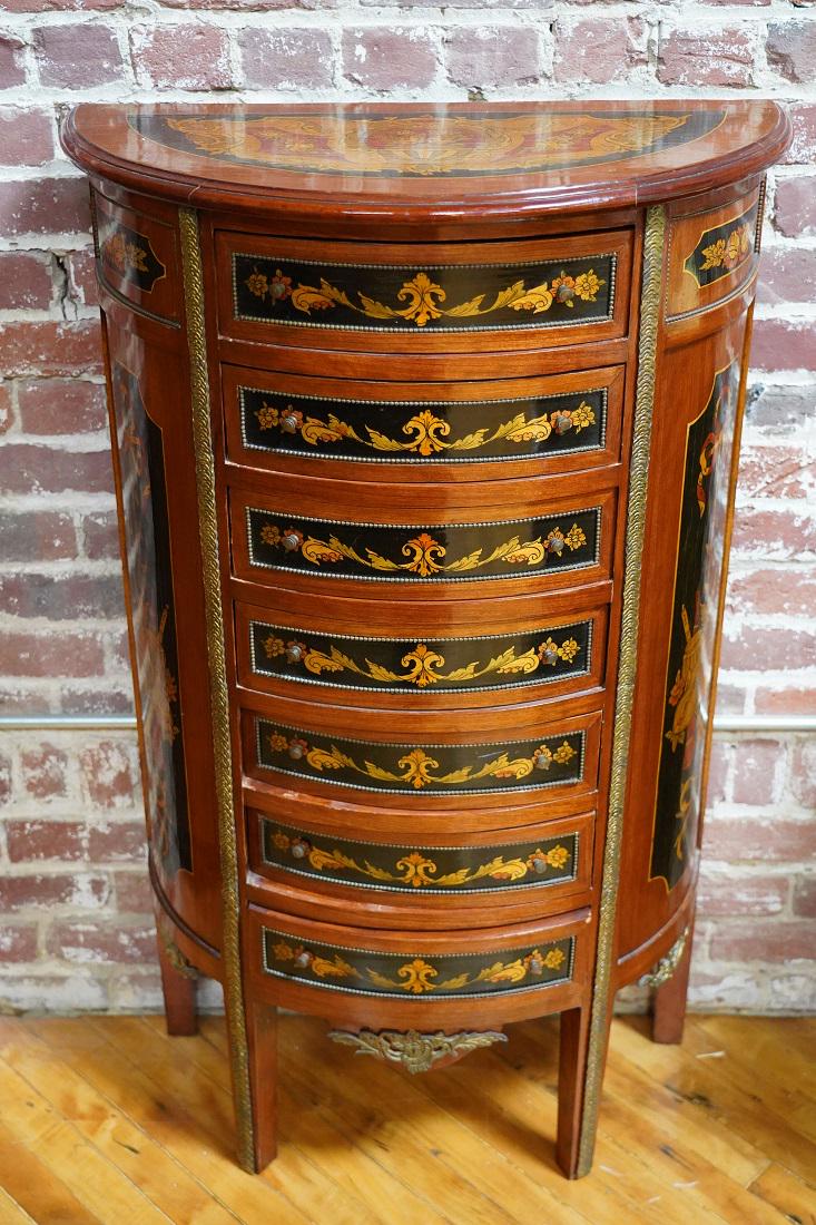 Vintage Tall Semi-Circular Ornate Wooden Drawers (1 of 6)