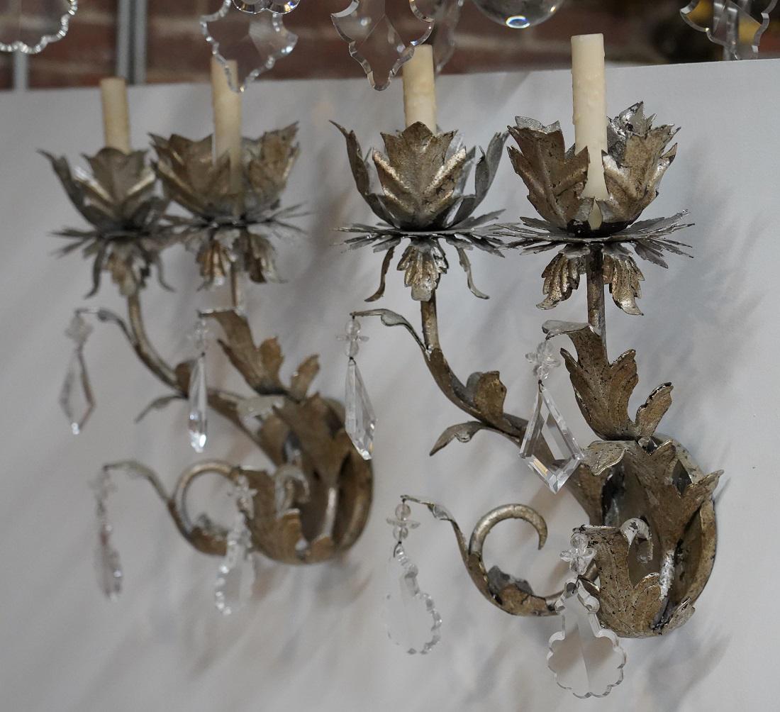 Ornate 2 Arm Crystal Wall Sconces by Woodland Furniture (1 of 5)