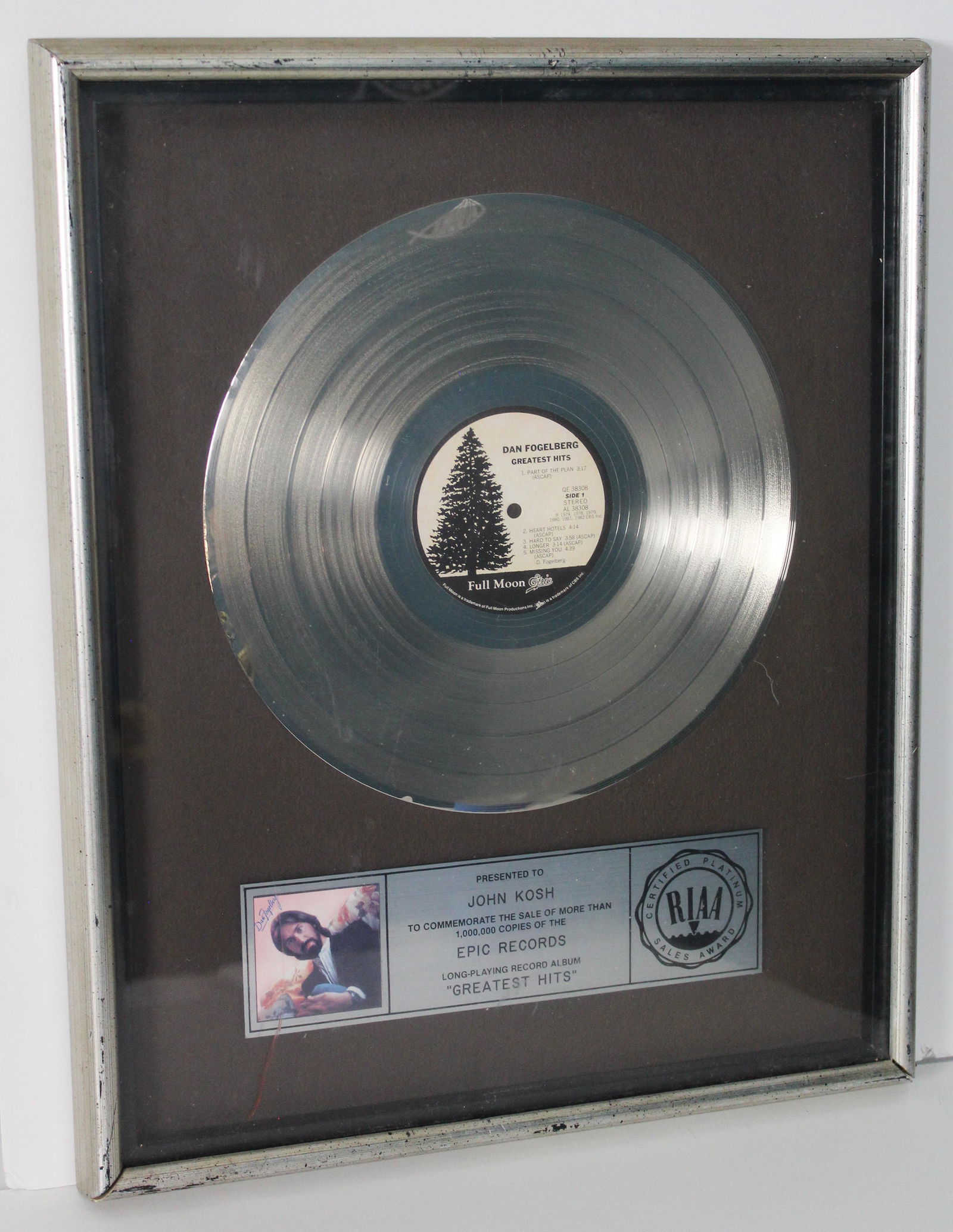 Dan Fogelberg Greatest Hits RIAA Platinum Record Award (1 of 6)