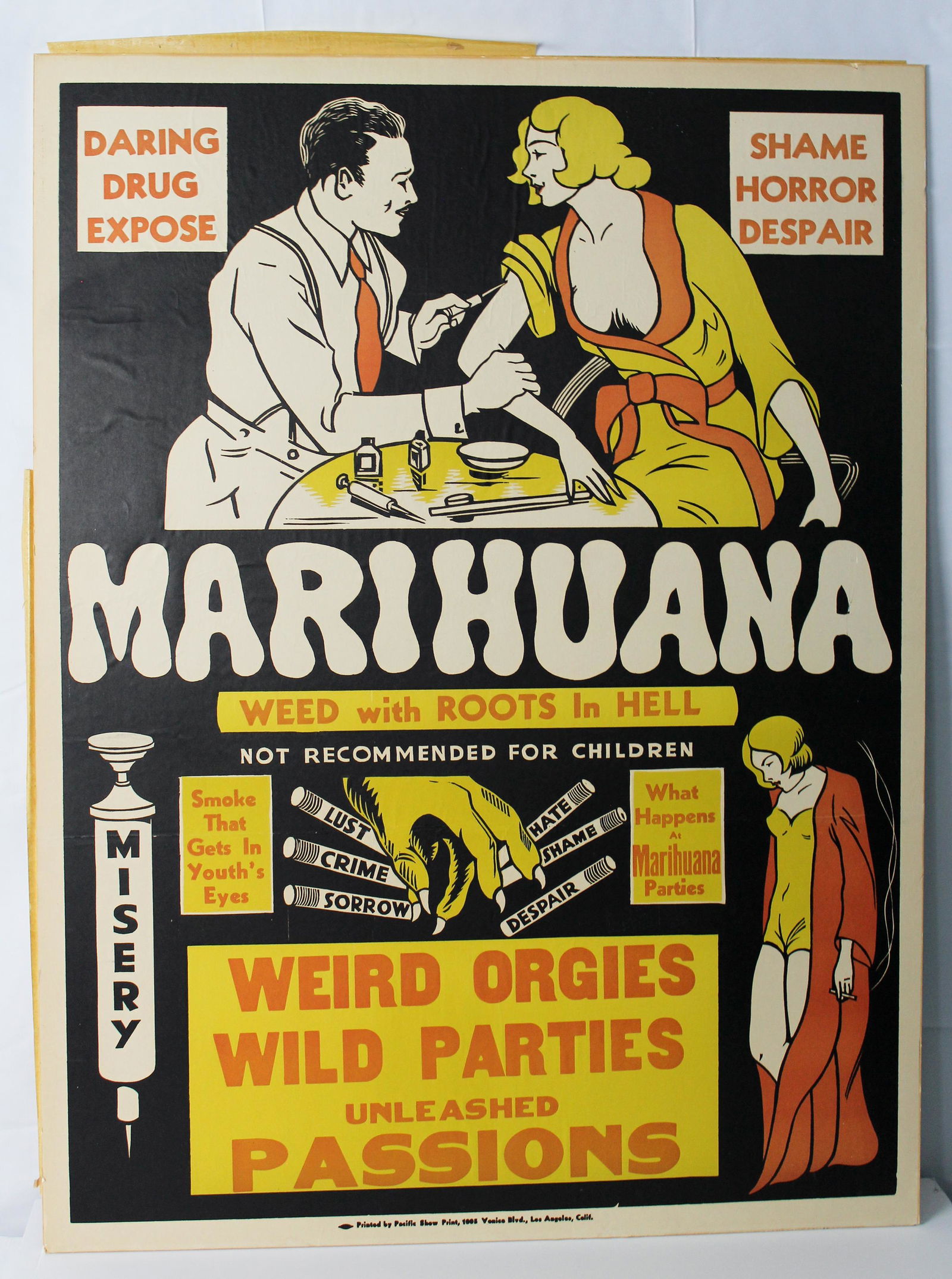Rare Marihuana Movie Poster - 1936 (1 of 5)