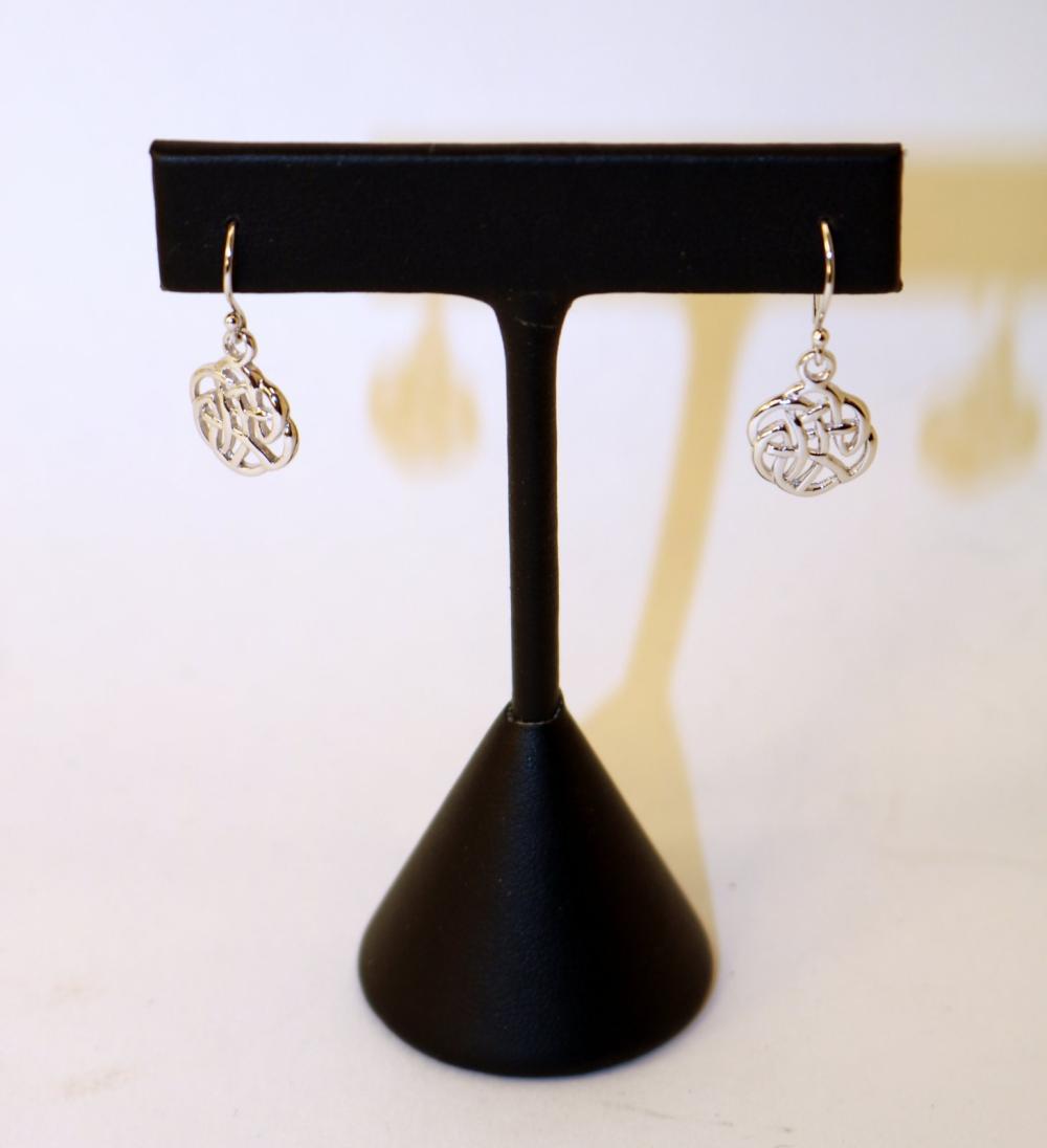 Sterling Silver Small Celtic Rounded Dangle Earrings - (1 of 3)