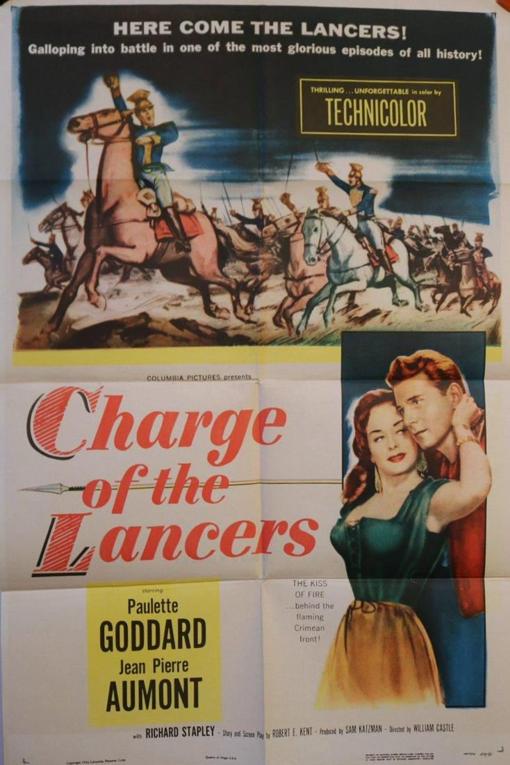 Charge of the Lancers (Columbia Pictures, 1954). One: Charge of the Lancers (Columbia Pictures, 1954). One Sheet (27"x41") Paulette Goddard Jean Pierre Aumont