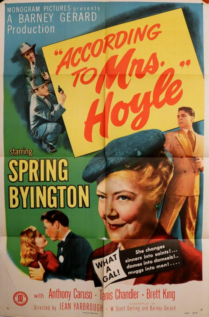 According to Mrs. Hoyle (Monogram Pictures, 1951). One (1 of 2)