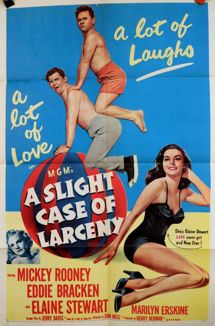 A Slight Case of Larceny (MGM, 1953). One Sheet (1 of 4)