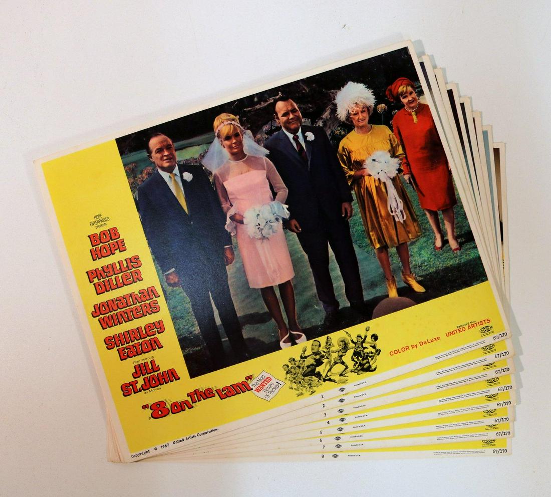 8 On The Lam (United Artists, 1967). Complete Lobby: 8 On The Lam (United Artists, 1967). Complete Lobby Card Set (11"x14") Bob Hope Phyllis Diller Jonathan Winters Shirley Eaton Jill St. John