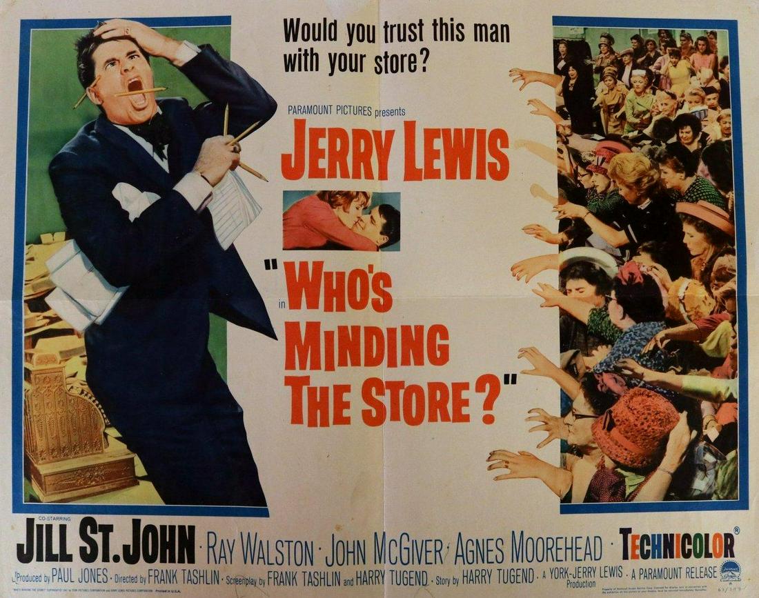 Who's Minding The Store (Paramount, 1963) Half Sheet: Who's Minding The Store (Paramount, 1963) Half Sheet (22"x28") Jerry Lewis Jill St. John McGiver