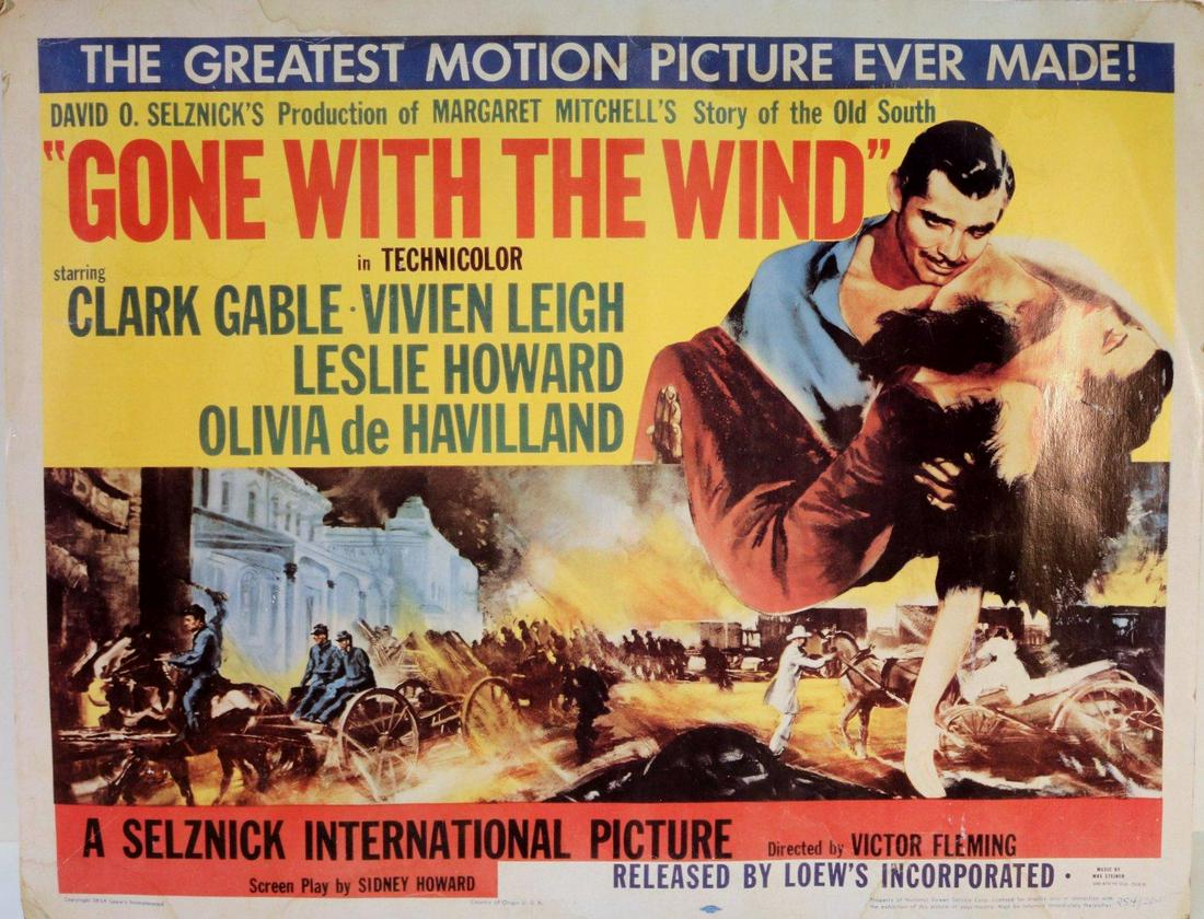 Gone With the Wind (MGM, R-1954). Half Sheet (22"x28") (1 of 3)