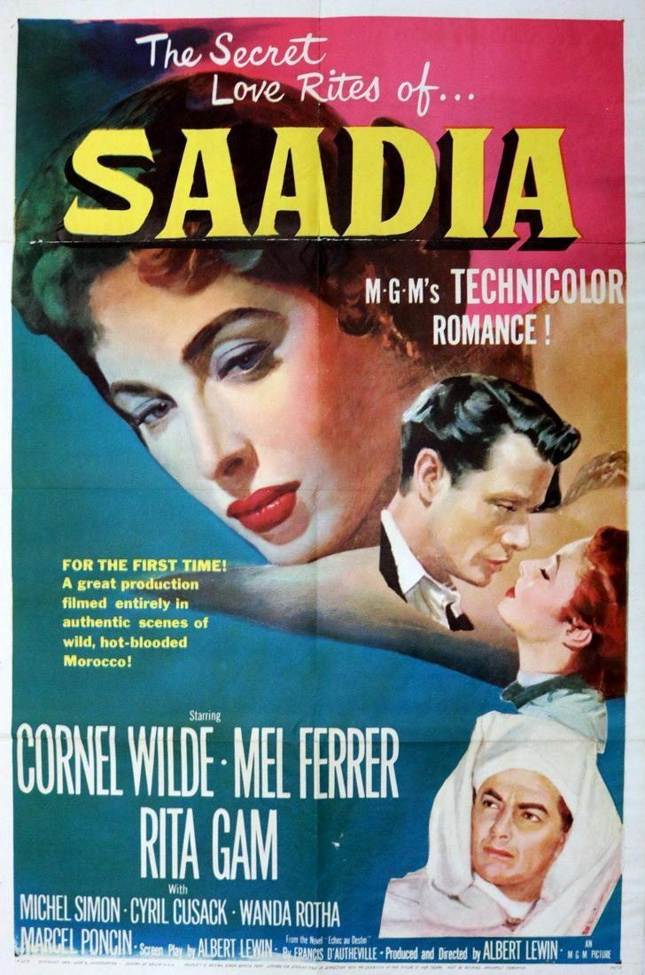 Saadia (MGM, 1954). One Sheet (27"x41") Cornel Wilde (1 of 4)