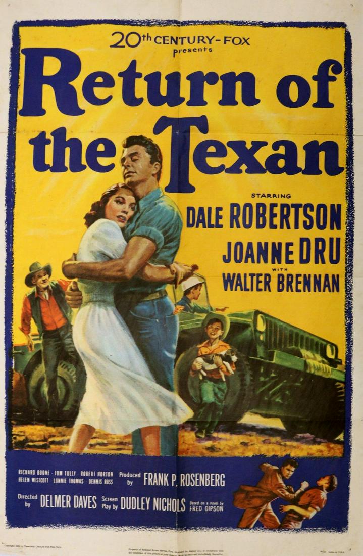 Return of the Texan (20th Century Fox, 1952). One Sheet (1 of 2)