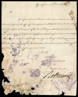 Robert Morris: Document signed Office Finance 1782