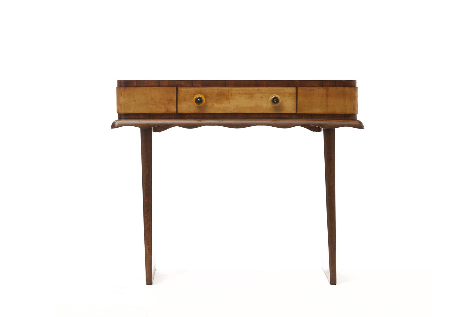 Sideboard: Sideboard, 1930/1940H77 x L93 x P46 cm (H30.31 x L36.61 x P18.11 in )Birch and maple sideboard; the drawer handles are in bakelite. The body has a wavy profile and rests on square linear legs.