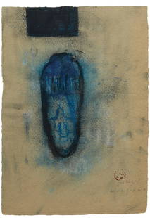 Piero Pizzi Cannella, Bagno turco: Mixed media on paper by Piero Pizzi Cannella (1955), H40 x L28 cm (H15.75 x L11.02 in), 2000. Signature and title lower right. Work exhibited at the Anthological exhibition organized by the Galleria P
