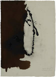 Piero Pizzi Cannella, Gioia, gioiello: Mixed media on paper by Piero Pizzi Cannella (1955), H41 x L30 cm (H16.14 x L11.81 in), 1997. Title, signature and date lower right. Work exhibited at the Anthological exhibition organized by the Gall