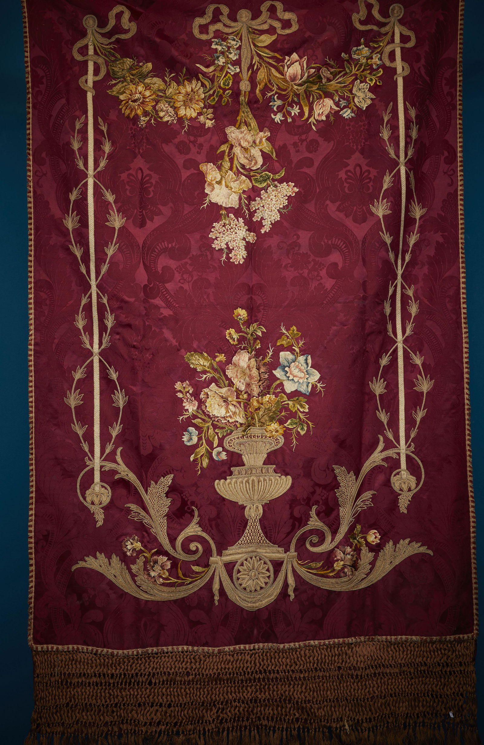 Silk fabric with floral motifs (1 of 3)