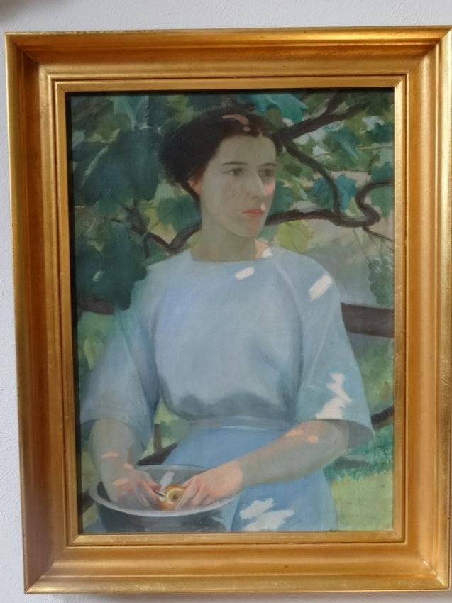 Fred William Wright "Woman Peeling Apples in Dappled (1 of 5)