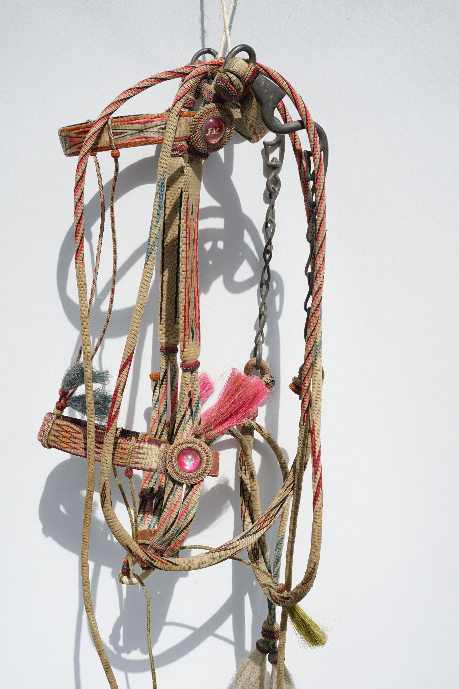 RARE FOLK  PRISON ART SOUTHWEST HORSEHAIR BRIDLE 1940'S (1 of 11)