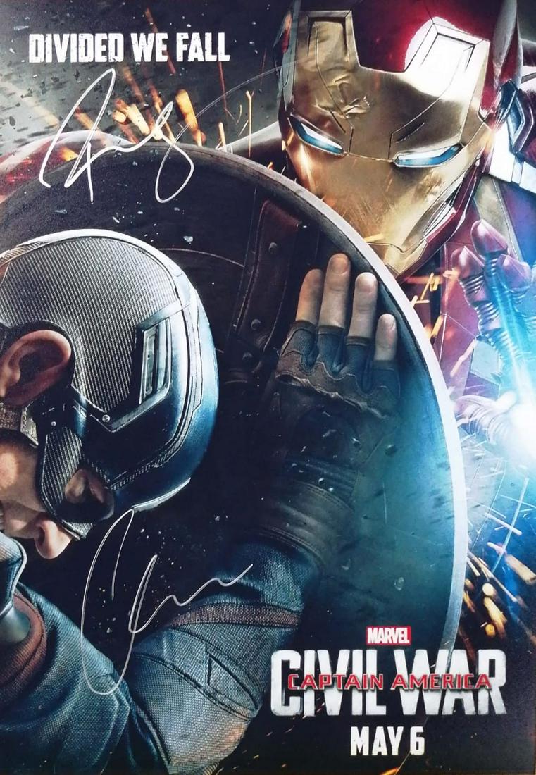 Civil War Iron Man Chris Evans Robert Downey Jr Signed (1 of 1)