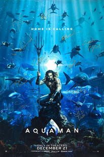 DC Aquaman Jason Momoa Amber Heard SIGNED Poster: Autographed by:Jason Momoa, Amber Heard, Willem Dafoe, Patrick Wilson, Nicole Kidman, Dolph Lundgren, Yahya Abdul-Mateen II, Temuera Morrison, Ludi Lin, Michael Beach, Randall Park, Graham