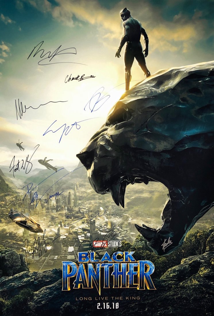 Black Panther SIGNED Poster A Chadwick Boseman Stan Lee (1 of 4)