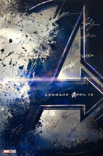 Avengers Endgame Poster Robert Downy Jr Signed Poster: Autographed by: Robert Downey Jr., Chadwick Boseman, Chris Hemsworth, Elizabeth Olsen, Sebastian Stan, Karen Gillan, Scarlett Johansson, Benedict Cumberbatch, Benedict Wong, Tom Holland, Chris Pratt,