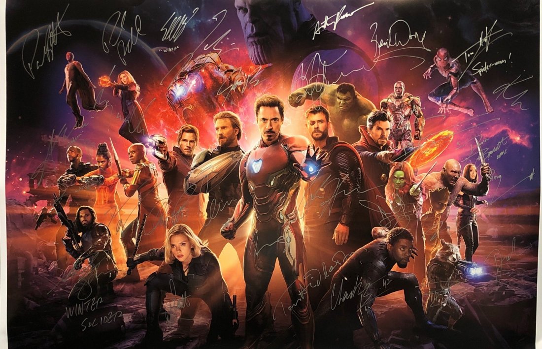 Avengers Infinity War Poster Chris Evans Signed (1 of 9)