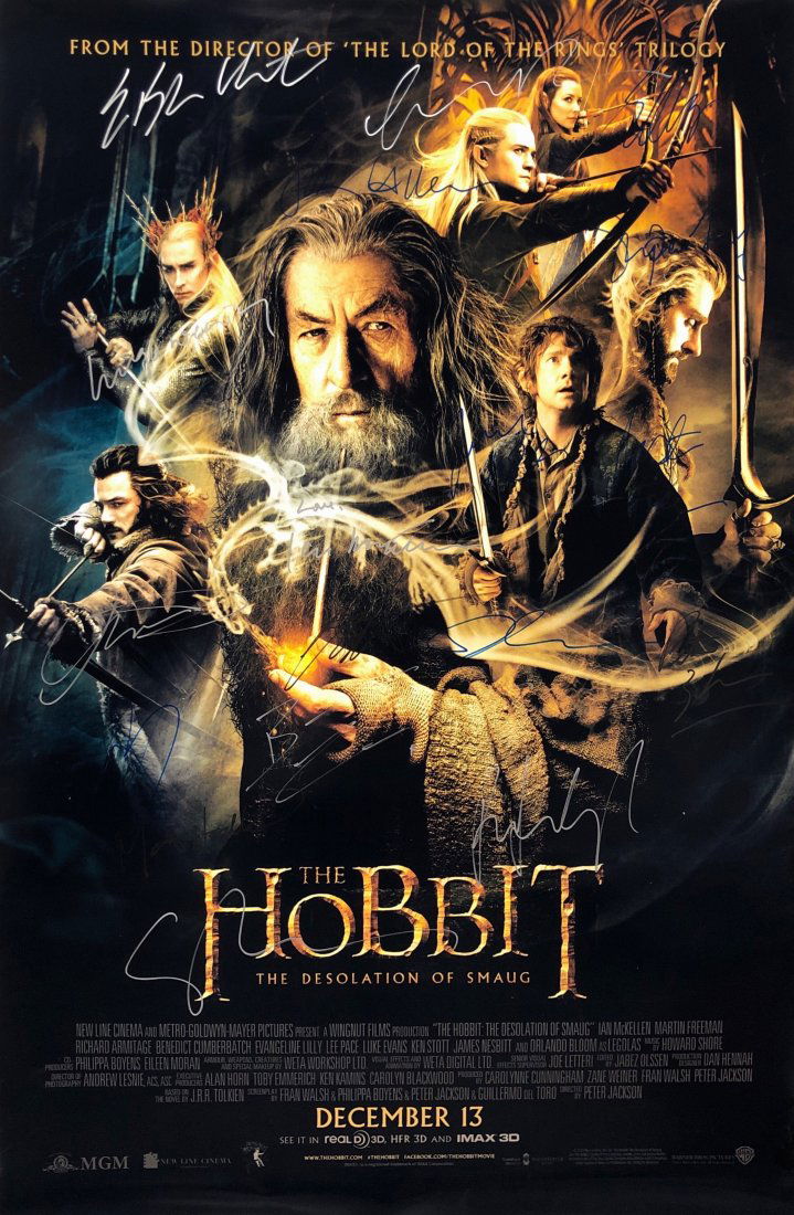 The Hobbit Martin Freema Cate Blanchett Poster SIGNED (1 of 6)